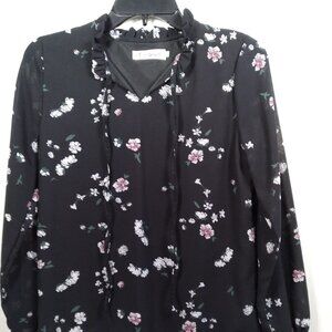 NWOT Black & pink Floral Longsleeve Top by TianShun Size:JR M